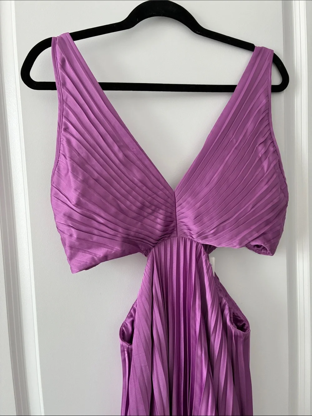NWT Abercrombie & Fitch Size L Giselle Pleated Cutout Maxi Dress - Picture 5 of 10